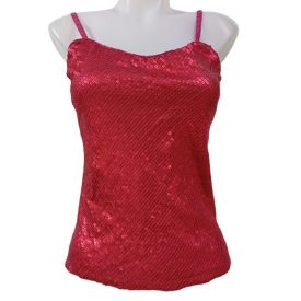 Női M-es bordó flitteres pántos póló - S. Oliver