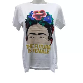 Női M-es fehér póló - Frida Kahlo - ÚJ
