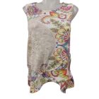 Női M-es törtfehér alapon színes virágos tunika jellegű póló - Desigual