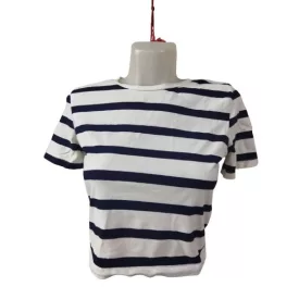   Női M-es fehér-kék tengerészcsíkos top, haspóló - Zara