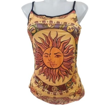 Női M-es narancssárga napos pántos póló - ÚJ