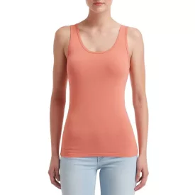   Női M-es ujjatlan póló - Anvil Stretch női trikó (ANL2420) - Terracotta - ÚJ