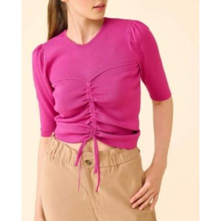 Női M-es mályvaszínű finomkötött póló, rövid ujjú felső - Orsay - ÚJ