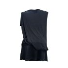 Női M-es fekete, oldalt nyitott elegáns ujjatlan felső