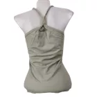 Női L-XL-es khaki pántos mintás póló  