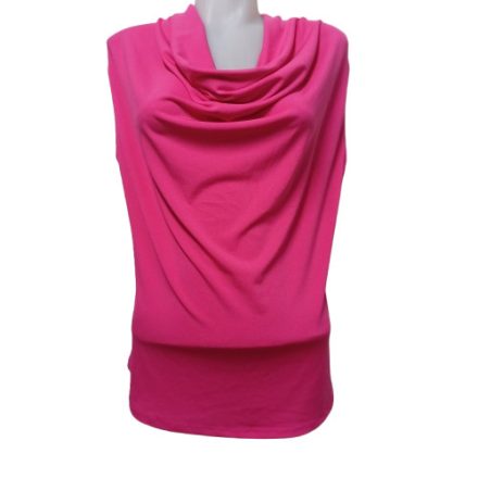 Női méret nélküli pink ejtett nyakú ujjatlan felső, blúz - ÚJ 