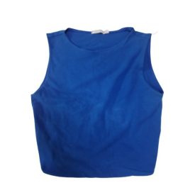 Női L-es kék top, rövid póló, haspóló - Stradivarius