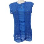 Női L-es kék áttört mintás blúz - Mexx