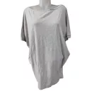 Női  szürke nagyméretű, oversized pamut póló - Victoria Moda