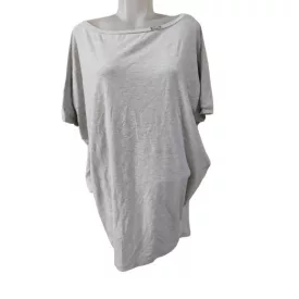   Női  szürke nagyméretű, oversized pamut póló - Victoria Moda
