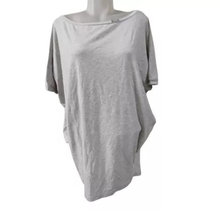 Női  szürke nagyméretű, oversized pamut póló - Victoria Moda