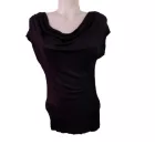 Női M-es fekete enyhén csillogó elegáns ujjatlan felső