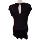 Női M-es fekete enyhén csillogó elegáns ujjatlan felső