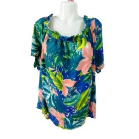   Női 7XL-es (56-os) zöld mintás nagyméretű blúz - Janina