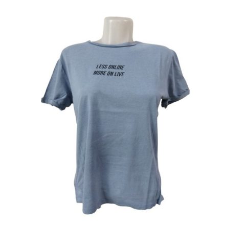 Női L-es kék feliratos póló, top jellegű - Pull & Bear