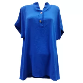   Női méret nélküli kék nyári felső, blúz - New Collection - ÚJ (kb 4XL-ig jó)