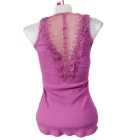 Női XL-XXL-es pink bordás strasszos ujjatlan csipke hátú póló (kicsit használtabb)