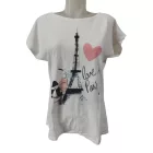 Női L-es fehér városos póló - Párizs - Eiffel torony -  Orsay