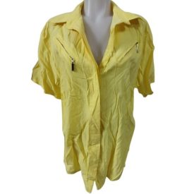 Női XXL-es sárga rövid ujjú blúz 