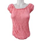 Női XL-XXL-es korallszínű lenge ujjatlan blúz