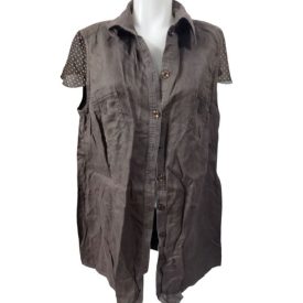 Női 3XL-es barna ujjtalan hosszított blúz - Ulla Popken