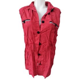 Női L-LX-es piros ujjatlan blúz 