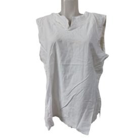 Női XL-es fehér hímzett ujjatlan blúz 