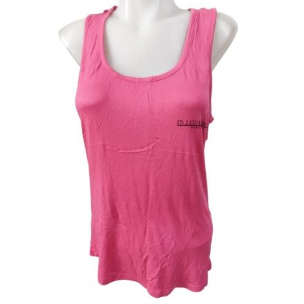 Női XL-XXL-es pink ujjatlan feliratos póló