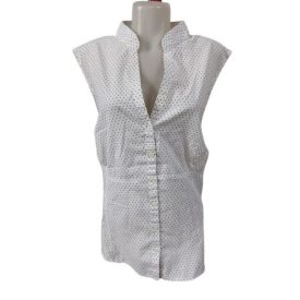 Női 5-6XL-es fehér pöttyös ujjatlan blúz - Inspire