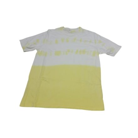 Férfi XXL-es sárga-fehér mintás póló