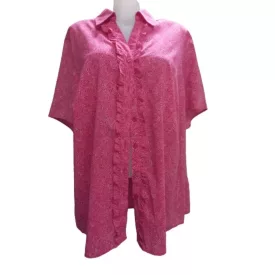   Női 4-5XL-es (UK24) pink mintás rövid ujjú blúz - Marks & Spencer