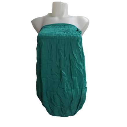 Női L-XXL-es türkiz pánt nélküli gumírozott felső - ÚJ