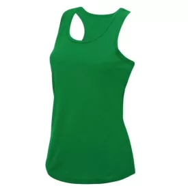   Női L-es zöld Just Cool női sport trikó, ujjatlan póló (JC015) - Kelly Green - ÚJ