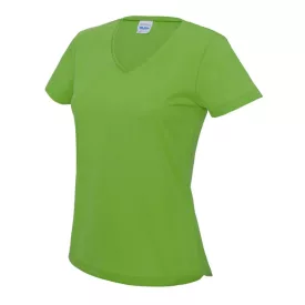   Női XL-es Just Cool női V-nyakú sport póló (JC006) - Lime Green - ÚJ