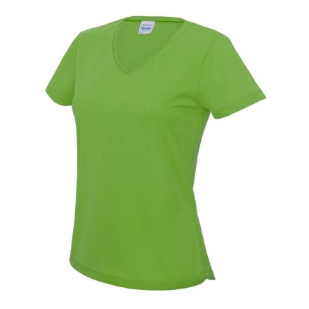 Női XL-es Just Cool női V-nyakú sport póló (JC006) - Lime Green - ÚJ