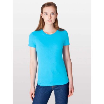 Női L-es kék póló - American Apparel női fine jersey póló (AA2102) Outlet termék - Aqua - ÚJ