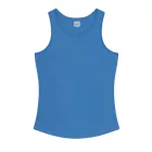 Női L-es kék Just Cool női sport trikó, ujjatlan póló (JC026) - Sapphire Blue - ÚJ
