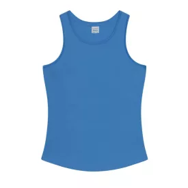   Női L-es kék Just Cool női sport trikó, ujjatlan póló (JC026) - Sapphire Blue - ÚJ