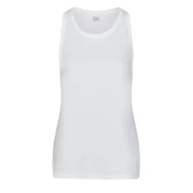   Női L-es fehér Just Cool női sport trikó, ujjatlan póló (JC026) - Arctic White - ÚJ