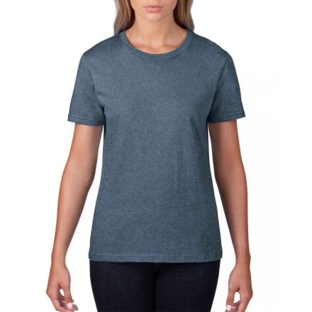 Női XL-es Fashion Basic Tee 150 melírozott tengerkék póló - Anvil - ÚJ
