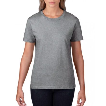 Női XXL-es Fashion Basic Tee 150 melírozott grafit póló - Anvil - ÚJ