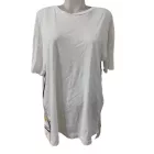Női L-es fehér, hátul mintás oversized póló - Zara (nyaka foltos)