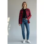 Női S-es piros kockás hosszú ujjú blúz - American Eagle Outfitters