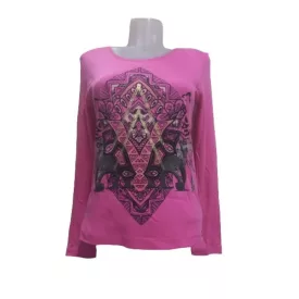 Női 36-os (S) pink elefántos pamutfelső - Olsen - ÚJ