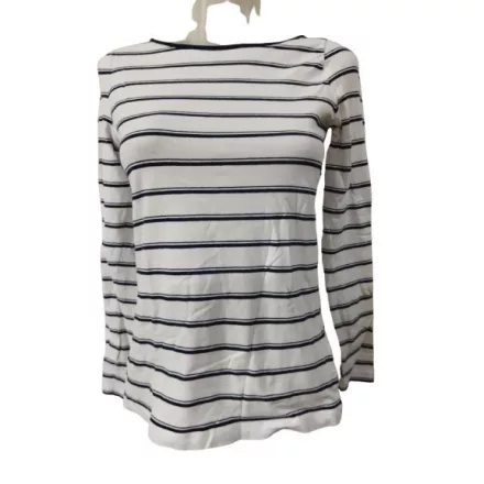 Női S-es fehér-kék csíkos pamutfelső - H&M