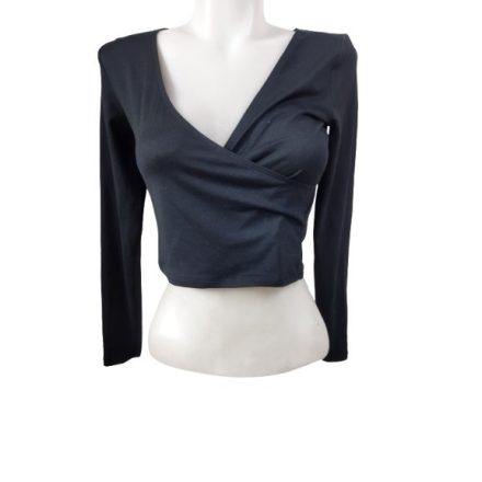 Női S-es fekete átlapolós top - Hollister