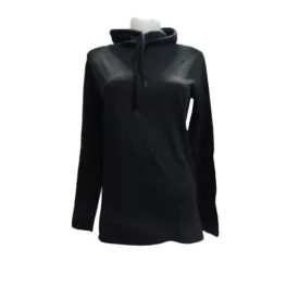   Unisex XS-es sötét színű kámzsás nyakú pamutfelső - Fishbone