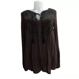 Női 34-es (XS) barna díszes blúz - Massimo Dutti
