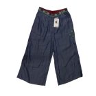 Női 26-os kék puha hímzett capri farmernadrág - Desigual - ÚJ