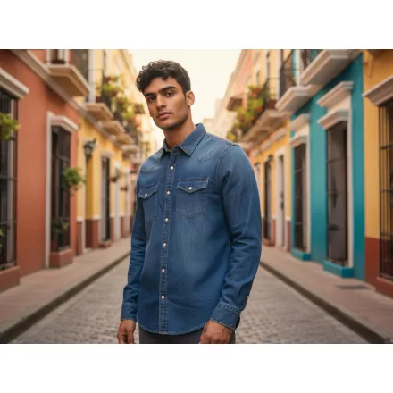 Férfi S-es hosszú ujjú farmer ing - H&M
